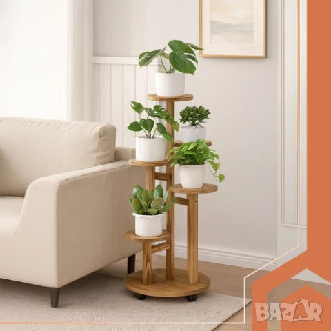 Дървена поставка за цветя / Цветарник / Стойка за цветя, снимка 9 - Градински мебели, декорация  - 51319412