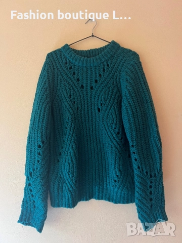 Тюркоазен плетен дамски пуловер М размер на марката Vero Moda състав 83% акрил ❤️