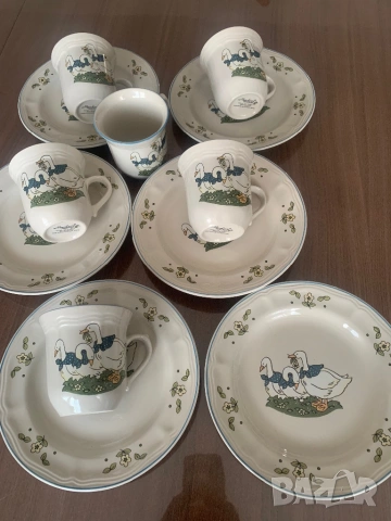 Чаши и десертни чинии с патки* 6 броя