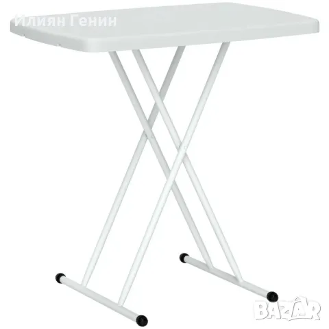 Градинска маса Outsunny, преносима градинска маса, изработена от пластмаса и метал