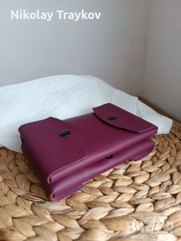 Ръчно изработено кожено оригами портмоне, снимка 4 - Портфейли, портмонета - 52956291