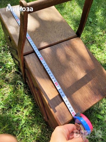 Дървена кутия за шивашки принадлежности, снимка 4 - Антикварни и старинни предмети - 41710301