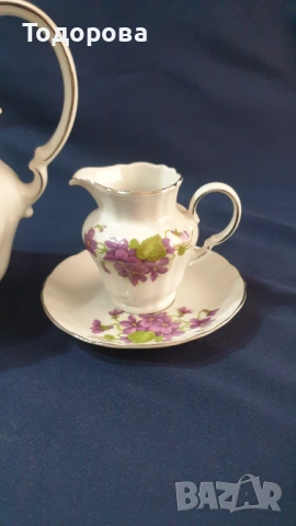 Порцеланов сет теменужки - Бавария, снимка 3 - Сервизи - 53061555