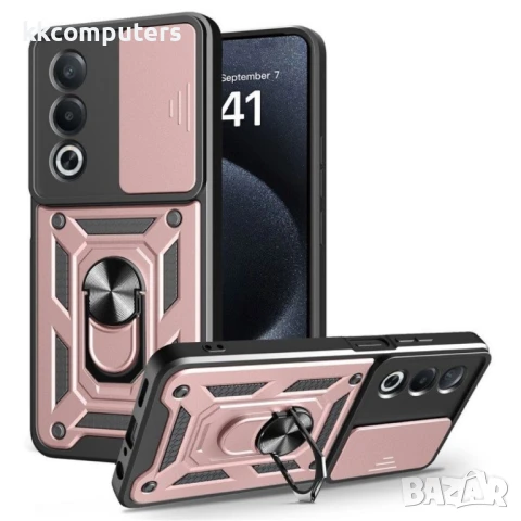 Oppo A80 5G / A3 Pro 5G Удароустойчив Ring Holder with Slide Camera Lid/ PC + TPU/ Kickstand Калъф и, снимка 4 - Калъфи, кейсове - 50738723