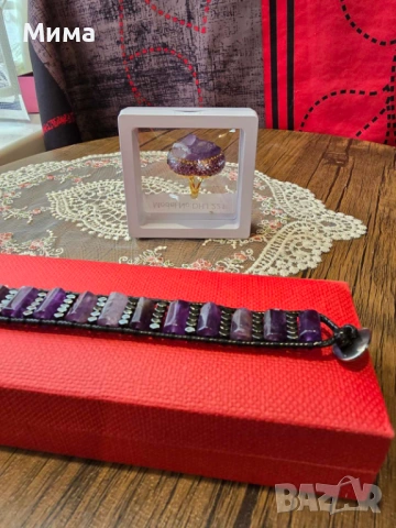 Гривна и пръстен с аметист, снимка 9 - Пръстени - 53128718