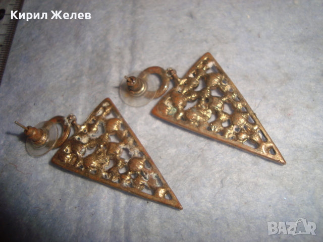 СТАРИ ЕФЕКТНИ КРИСТАЛНИ РЕТРО АРТ ВИНТИДЖ МОДЕЛ ОБЕЦИ МЕСИНГОВИ 85801, снимка 6 - Обеци - 36470664