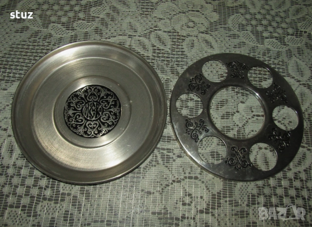 Поставка, поднос за бутилка и чаши "Москва", снимка 5 - Прибори за хранене, готвене и сервиране - 53748450