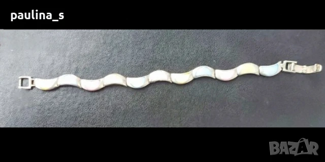 Два различни броя / Масивна сребърна гривна проба 925 с три цвята седеф, снимка 11 - Гривни - 34976360