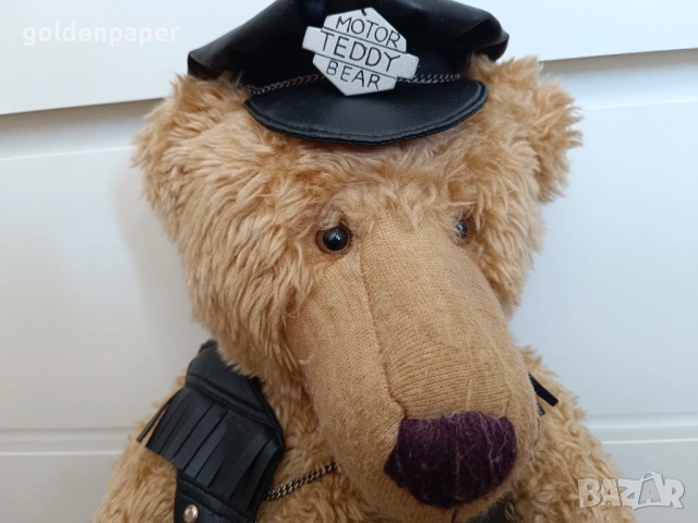 Плюшен мечок Моторджия 45 см употребяван с износване по кожата, снимка 2 - Колекции - 52129015
