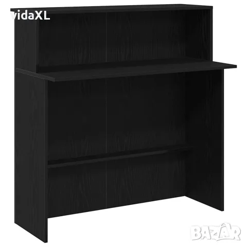 vidaXL Рецепционно бюро черно 100x50x103,5 cm Инженерна дървесина