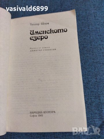 Теодор Щорм - Именското езеро , снимка 7 - Художествена литература - 41516019