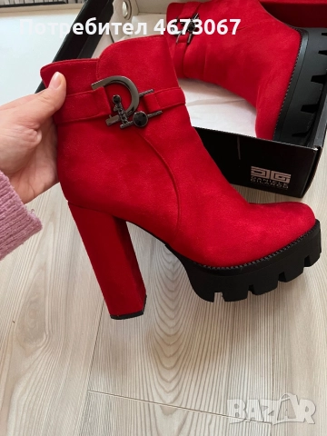 Дамски зимни боти от велур, снимка 3 - Дамски боти - 52711116
