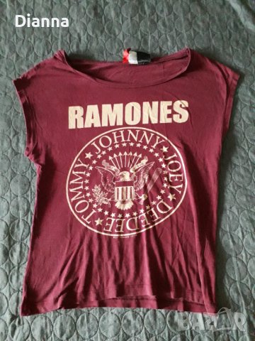 (ЛОТ) Дамски рок/пънк тениски, размер S - RAMONES