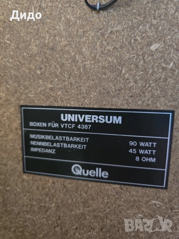 UNIVERSUM Boxen Fur VTCF 4387, снимка 3 - Тонколони - 52865298