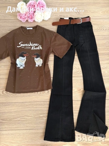 Дамска тениска с кучета - 3 цвята , снимка 3 - Тениски - 53227632