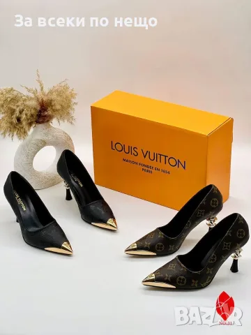 Louis Vuitton Дамски Обувки На Ток И Със Златисто Бомбе Код SEM-352