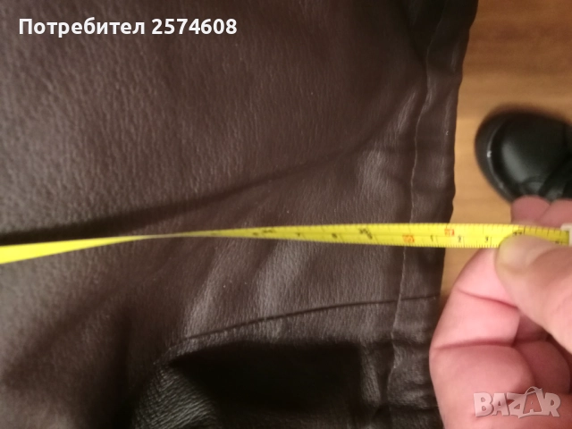 Мъжко кожено палто, 57 см м/у раменете, снимка 6 - Палта - 51749351