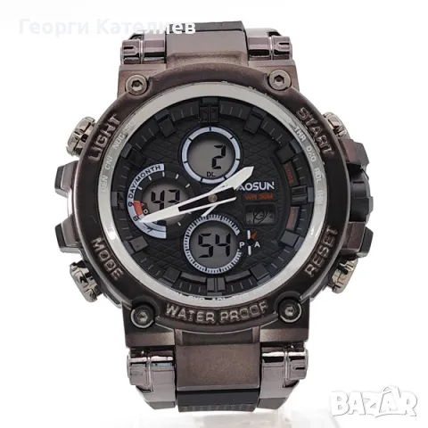 Мъжки електронен часовник с голям циферблат и черна силиконова кашка Код на продукта:B-01-07