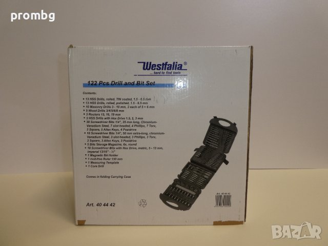 Westfalia свредла, вложки, битове, гедоре 1/4 инча, 122 ч., Германия, снимка 4 - Куфари с инструменти - 41538597