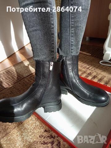 Черни боти от естествен кожа , снимка 5 - Дамски боти - 52943443
