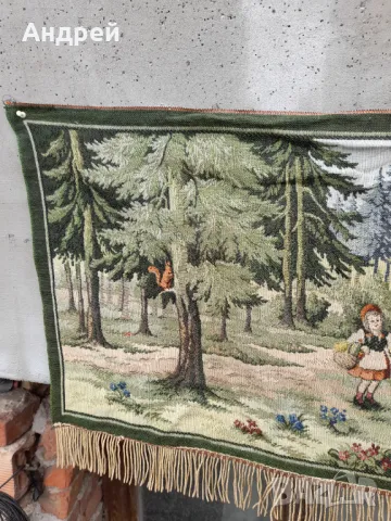 Стар ковьор Червената Шапчица,покривка за стена  #2, снимка 3 - Антикварни и старинни предмети - 47664121