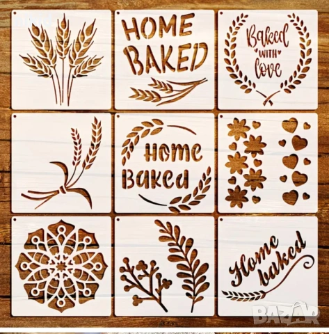 9 бр овес жито Baked стенсил шаблон спрей торта украса сладки Scrapbooking