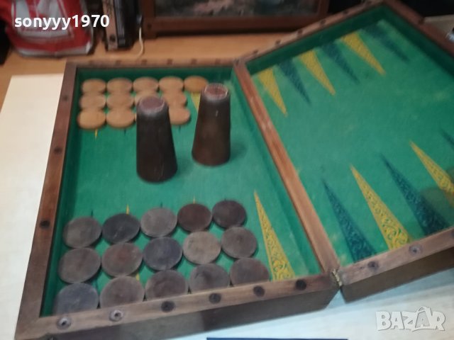 СТАРА ФРЕНСКА ДЪРВЕНА КУТИЯ ЗА ТАБЛА И ШАХ L2406231814, снимка 12 - Антикварни и старинни предмети - 41342433