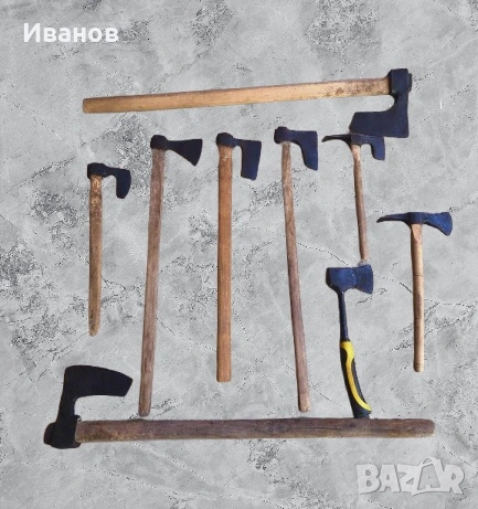 Сет от Брадви - 9бр. - Старинни ковани брадви - Секири - Различни размери