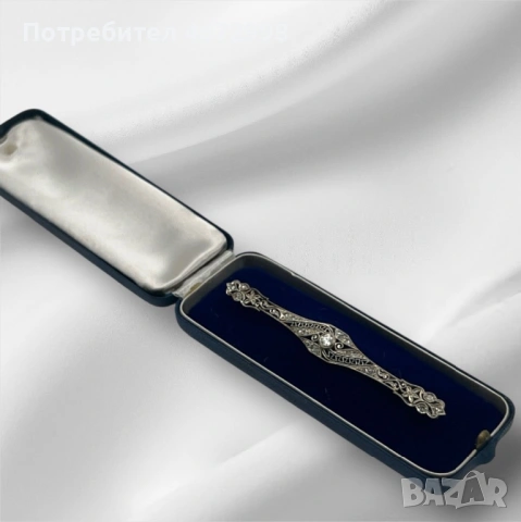 Златна брошка 18к с диаманти , снимка 2 - Други - 53266113