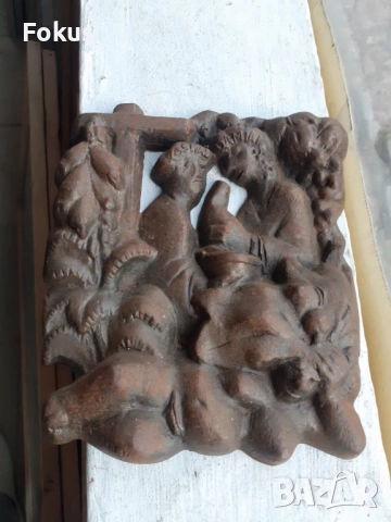 Чугунено пано Козма и Дамян на Юрген Вебер - подпис и дата