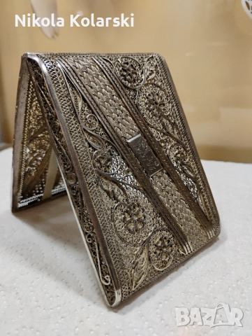 Уникална антикварна възрожденска сребърна табакера (музеен експонат) 