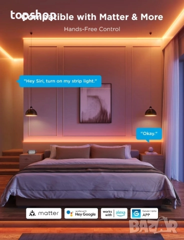 ЧИСТО НОВО Govee COB LED лента Pro, 3 метра LED светлини съвместими с Alexa, Google Assistant..., снимка 9 - Лед осветление - 51636319