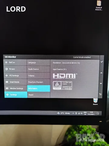 Монитор XIAOMI Mi Curved Gaming Monitor 34", снимка 4 - Монитори - 55890061