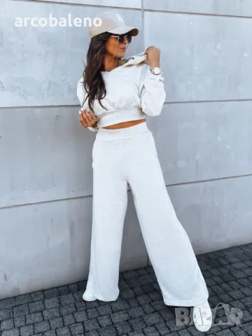 Дамски комплект от две части широки панталони и суичър MINALIA, 2цвята , снимка 3 - Комплекти - 47367898