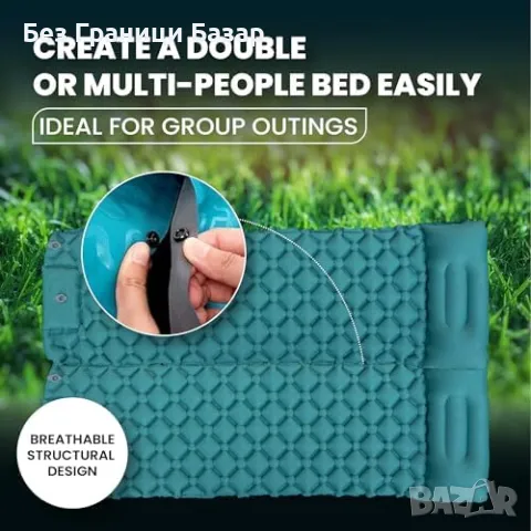 Нов Самонадуваем къмпинг дюшек с възглавница, крачна помпа, лек матрак, снимка 7 - Къмпинг мебели - 49704273