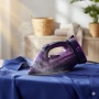 Безжична парна ютия 2400W с керамична плоча – двойна функция за парно и сухо гладене, снимка 3