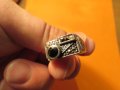 Старинен красив мъжки сребърен пръстен с черен оник  заслепяващи маркенази  сребро, снимка 3