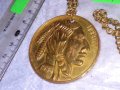 СТАР МНОГО ИНТЕРЕСЕН МЕДАЛЬОН Тип РЯДКА МОНЕТА - САЩ със СТОМАНЕНО ЗЛАТИСТО СИНДЖИРЧЕ ВЕРИЖКА 37106, снимка 15