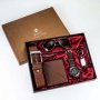 Подарък Бизнес Луксозен фирмен мъжки комплект 6 в 1 +Часовник Очила Химикалка Ключодържател Колан 13