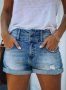 Модни дамски дънкови къси панталони, 3цвята - 023, снимка 12