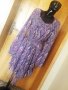 Светло лилава феерична рокля с дълъг ръкав ХЛ, снимка 1