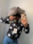 Зимно яке Монклер  с естествен косъм код К250 , снимка 1 - Якета - 34760814