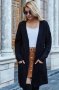 Дамска модна плетена жилетка с дълги ръкави, 10цвята - 023, снимка 7
