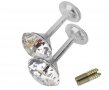 LEORX - 2 бр диамантени ограничители за завеси за стенна врата с куки, цвят: сребро, снимка 4