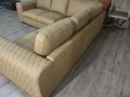 Светло кафяв кожен ъглов диван, снимка 11