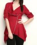 Асиметрично дамско сако в червено You Too - XL, снимка 1 - Сака - 42550781