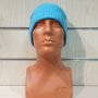 Нова мъжка зимна шапка рипс с подгъв в цвят син меланж, снимка 9
