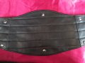 Черен кожен широк колан с капси , снимка 4
