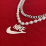 Нов Nike Гердан Найк кубинска верижка с перли , снимка 1 - Колиета, медальони, синджири - 35708949