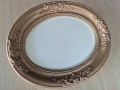 Барокова златна дървена овална рамка за гоблен картина огледало 12, снимка 3